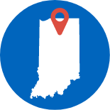 State of Indiana showing location of dental office in Warsaw