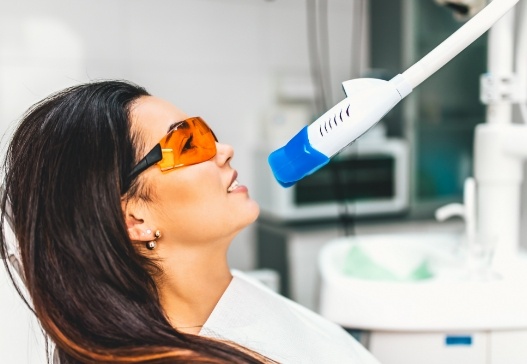 Woman receiving zoom teeth whitening
