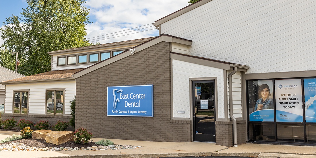 Outside view of East Center Dental office building in Warsaw Indiana