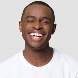 Man smiling on white background