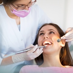 Patient receiving dental services