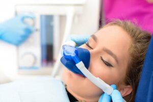 Patient under dental sedation.